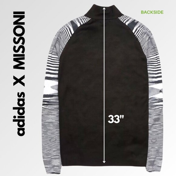 ADIDAS X MISSONI Men's 'PHX' Knit Space-Dyed Melange Jacket Black/White/Gray - L - Picture 11 of 13
